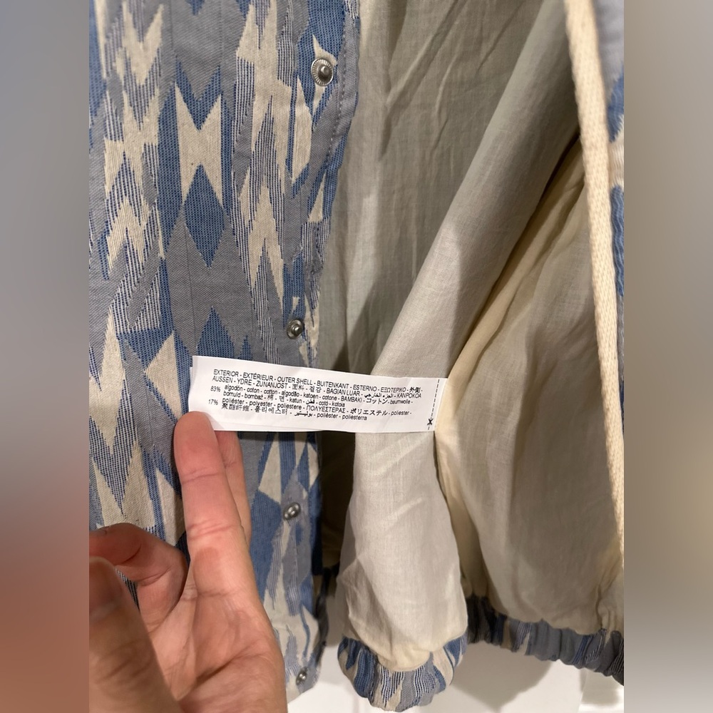 ZARA Men's Blue Patterned Jacket - Picture 12 of 16